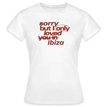 Ibiza-Liebe im Rotdruck - Frauen T-Shirt - Weiß - Vorne - AI Model Female 172 dark (172cm)