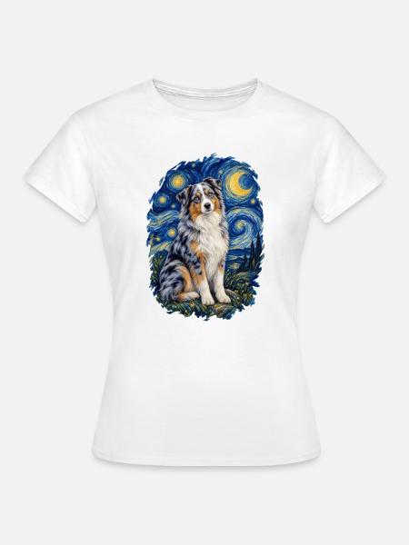 Australian Shepherd Sternennacht – Aussie Lover - Frauen T-Shirt - Weiß