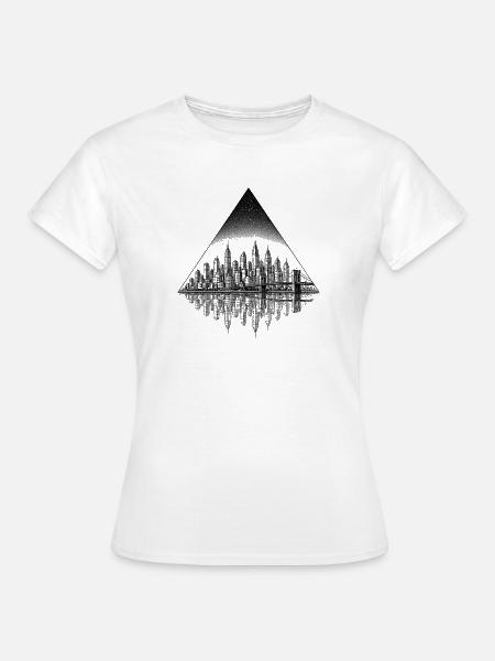 Nachtstadtreflexion im Diamant-Design - Frauen T-Shirt - Weiß
