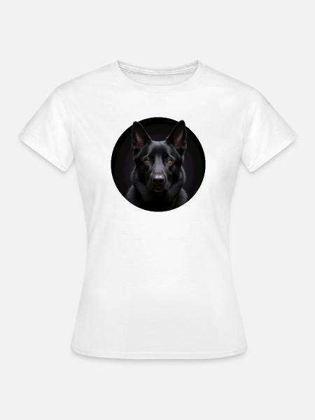 Schwarzer Schäferhund Portrait - Frauen T-Shirt - Weiß