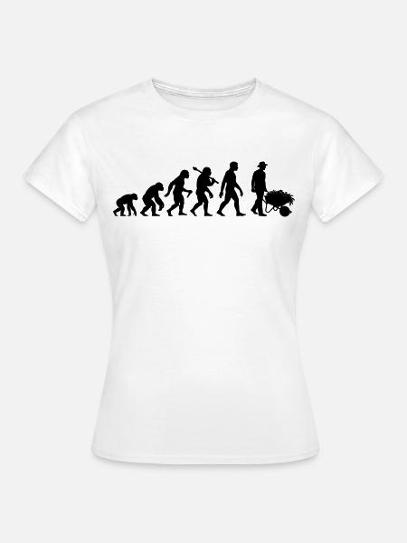 Gärtner Evolution Gärtnern Gärtnerei Gartenarbeit - Frauen T-Shirt - Weiß