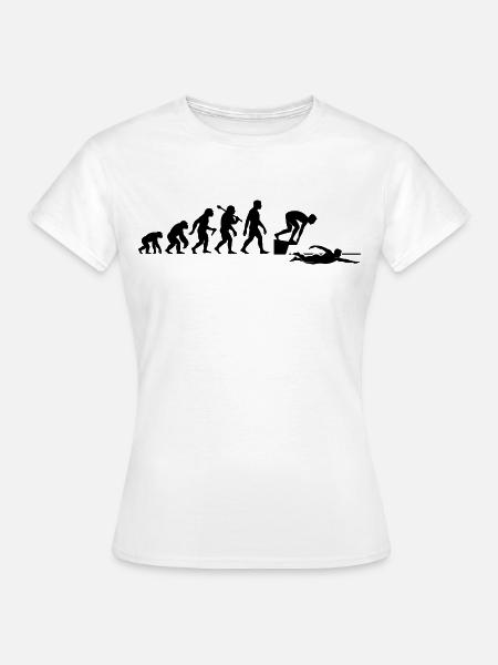 Schwimmer Evolution Schwimmen Für Schwimmlehrer - Frauen T-Shirt - Weiß