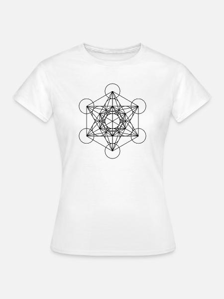 Metatron Cube T-Shirt - Frauen T-Shirt - Weiß