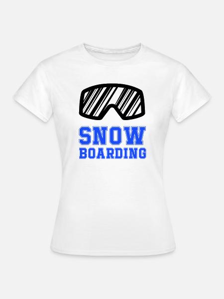 Snowboard Schriftzug Blau - Frauen T-Shirt - Weiß