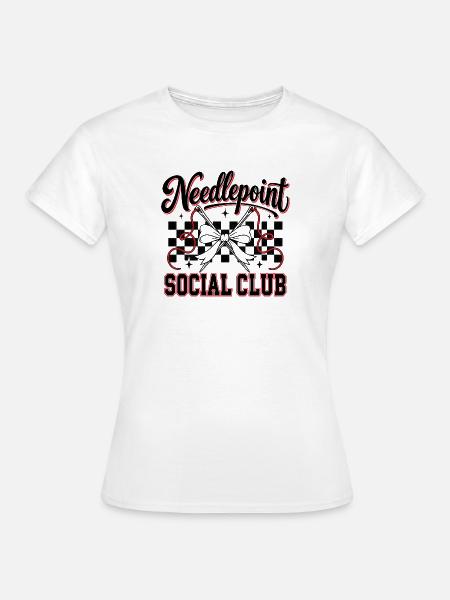 Stickpunkt-Sozialclub Karierter Bogen - Frauen T-Shirt - Weiß