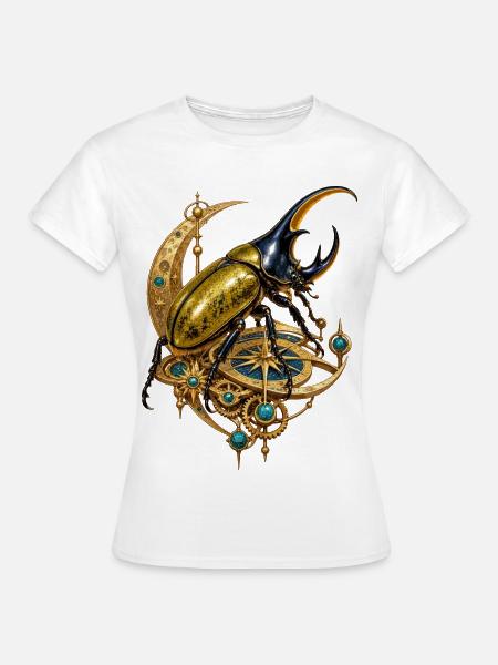 Herkuleskäfer auf mechanischem Mondkompass - Frauen T-Shirt - Weiß