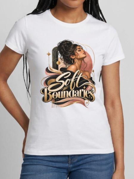 Soft Boundaries Porträt - Frauen T-Shirt - Weiß - Vorne - AI Model Female 172 dark (172cm)