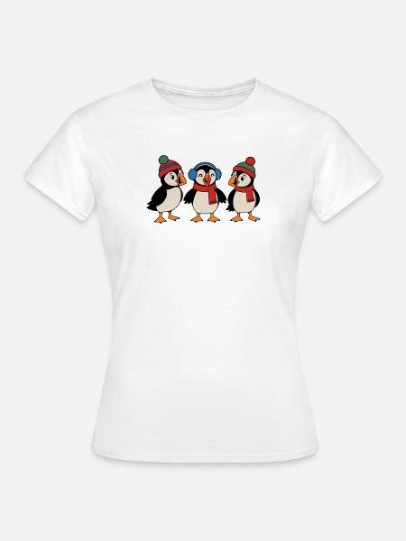 Drei Weihnachts-Papageitaucher – Weihnachten - Frauen T-Shirt - Weiß