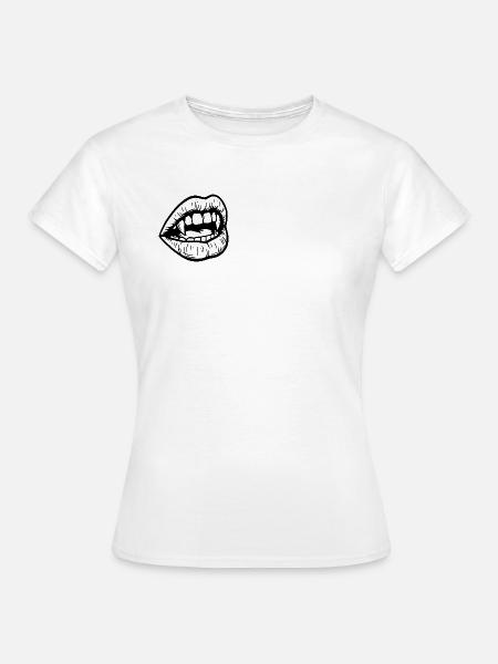 Vampir Mund - Frauen T-Shirt - Weiß