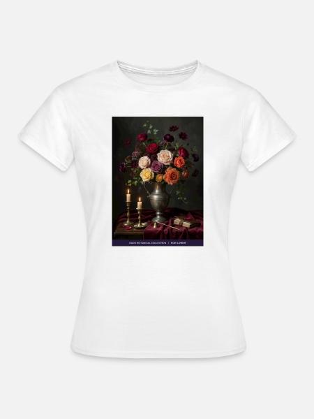 Dunkles Blumenstillleben - Frauen T-Shirt - Weiß