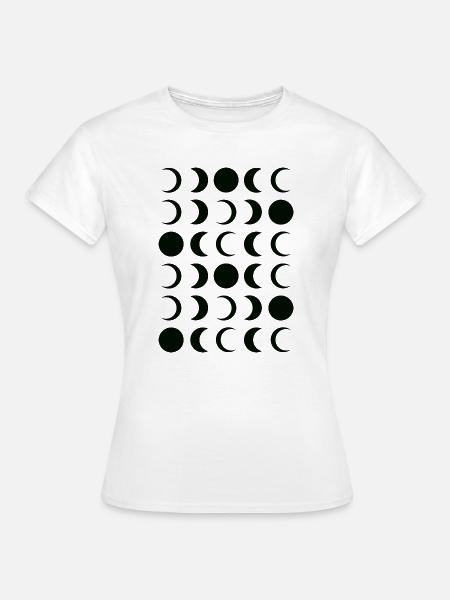 Noir-Mond-Phasengitter - Frauen T-Shirt - Weiß