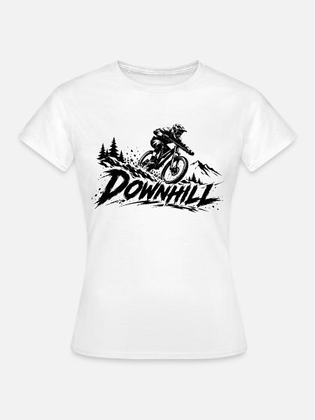 Downhill Mountainbike – MTB Motiv - Frauen T-Shirt - Weiß