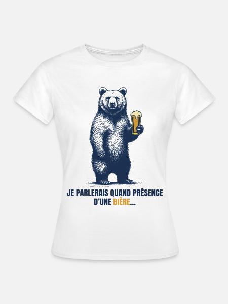 Humor Beer Bear - Frauen T-Shirt - Weiß