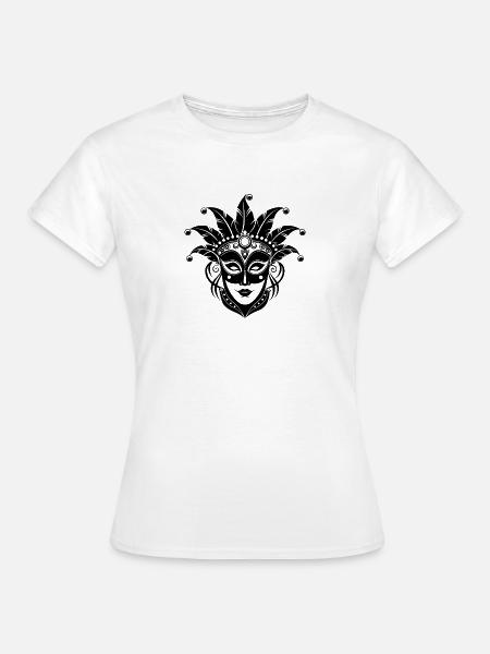 Karnevalsmaske - Frauen T-Shirt - Weiß