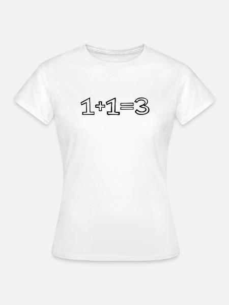 1+1=3 Rechnung handgezeichnet - Frauen T-Shirt - Weiß