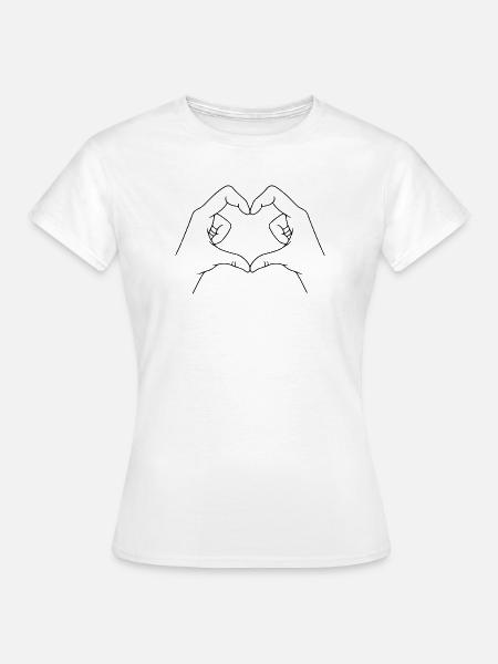 Herzhände - Frauen T-Shirt - Weiß