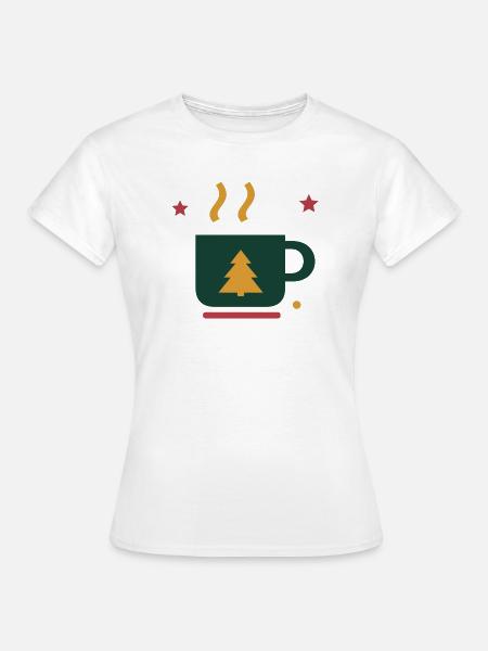 Winterkakao mit Tannenbaum – Adventsmotiv - Frauen T-Shirt - Weiß