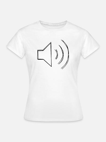 Lautsprecher Zeichen handgezeichnet - Frauen T-Shirt - Weiß