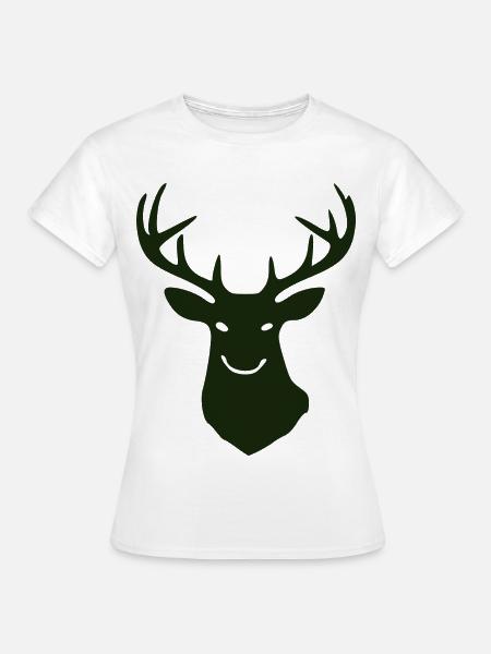 Waldhirsch Silhouette - Frauen T-Shirt - Weiß