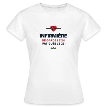 Krankenschwester im Dienst zu Weihnachten – Krankenschwestergeschenk - Frauen T-Shirt - Weiß - Vorne - AI Model Female 172 dark (172cm)