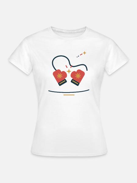 Fäustlinge im Sternentanz – Winterillustration - Frauen T-Shirt - Weiß