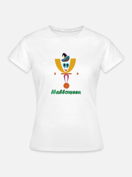 Halloween-Clown-Logo mit Hut - Frauen T-Shirt - Weiß