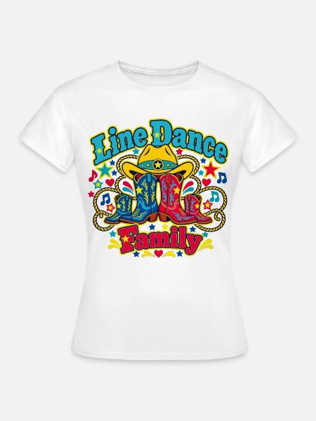 Line Dance Family Boots - Frauen T-Shirt - Weiß