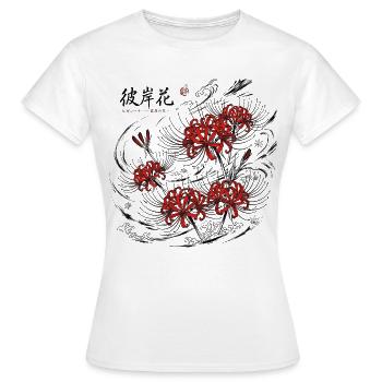 Japanische Black Red Lily - Frauen T-Shirt - Weiß - Vorne - AI Model Female 172 dark (172cm)