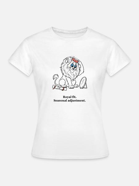 Weihnachtslöwe richtet seine Papierkrone - Frauen T-Shirt - Weiß