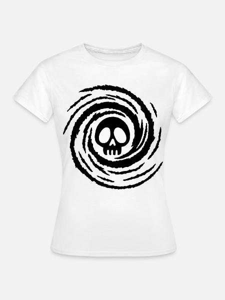 Schädel und Schwarzes Loch - Frauen T-Shirt - Weiß