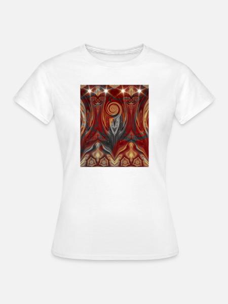 Weihnachtspiralmuster mit Raben Silhouette - Frauen T-Shirt - Weiß