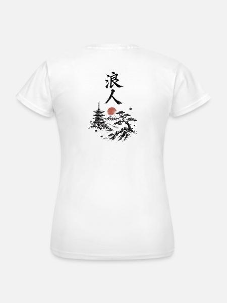 Zen Landschaft Rote Sonne - Frauen T-Shirt - Weiß