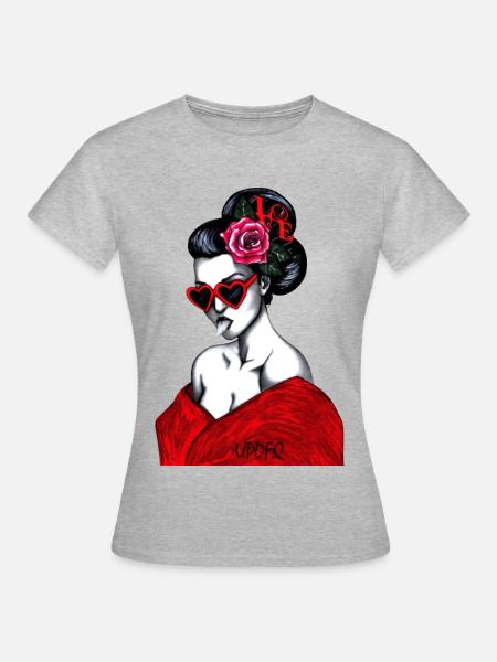 GEISHA - Frauen T-Shirt - Grau meliert