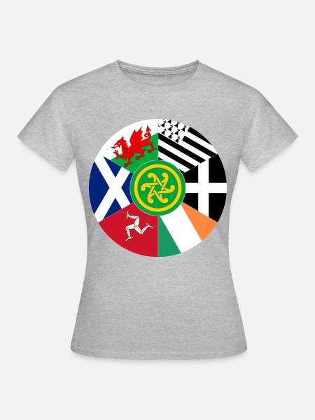 Drapeaux des nations celtiques, Pan Celtic, Pays de Galles, Écosse - T-shirt Femme - gris chiné