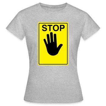 Stop Sign Logo - Women's T-Shirt - heather grey - Front - AI Model Female 172 dark (172cm)