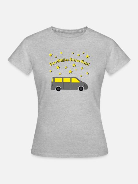 eine million sterne hotel campingbus - Frauen T-Shirt - Grau meliert
