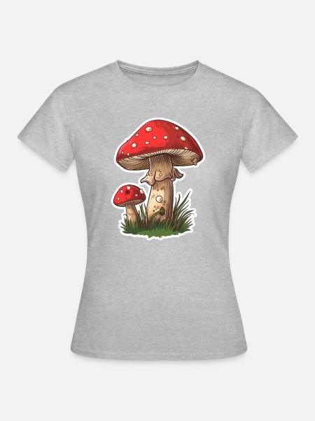 Fliegenpilz - Frauen T-Shirt - Grau meliert