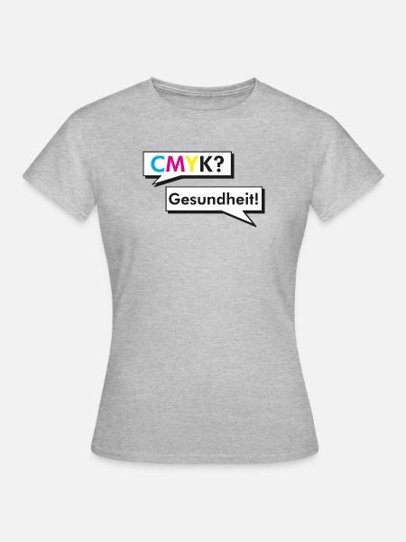 CMYK Grafiker Nerd Spruch Geschenk Shirt - Frauen T-Shirt - Grau meliert