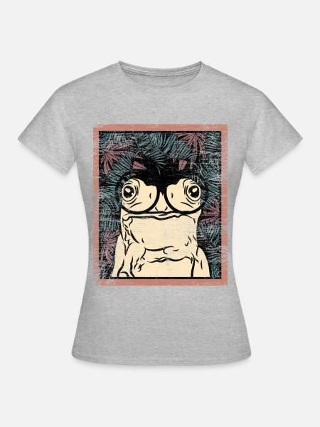 Quakender Laubfrosch Gartenteich - Frauen T-Shirt - Grau meliert