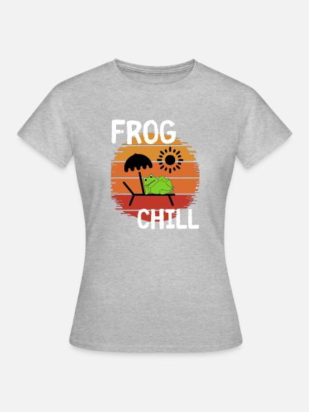 Frosch-Chill - Frauen T-Shirt - Grau meliert