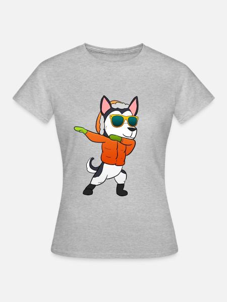 Husky Weihnachtsgeschenk - Frauen T-Shirt - Grau meliert