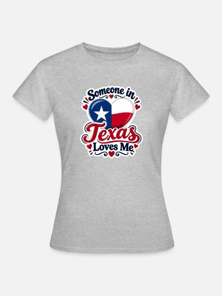 Texas Liebe Herzdesign - Frauen T-Shirt - Grau meliert