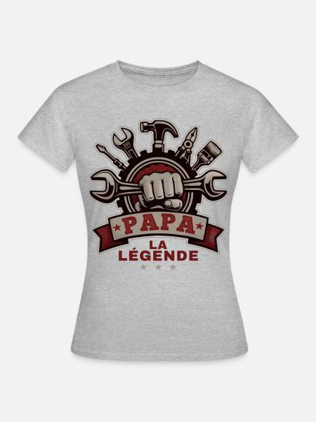Papa, die Legende - Frauen T-Shirt - Grau meliert