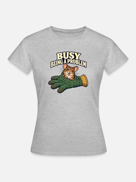 Problemmaus - Frauen T-Shirt - Grau meliert