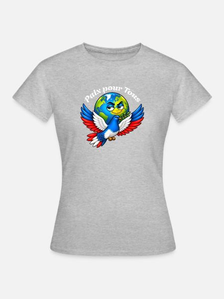 Frieden für alle – Frankreich - Frauen T-Shirt - Grau meliert