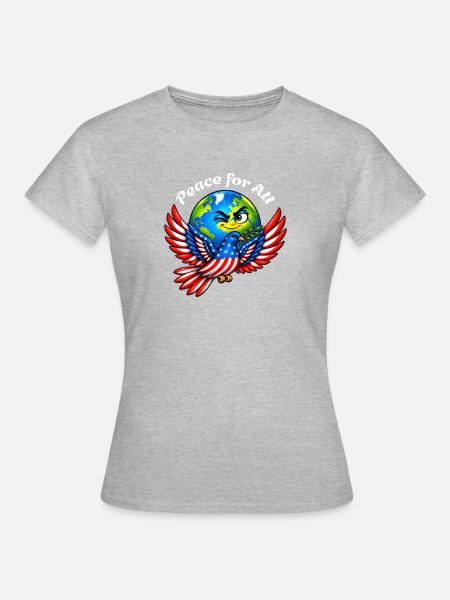 Frieden für alle – USA - Frauen T-Shirt - Grau meliert