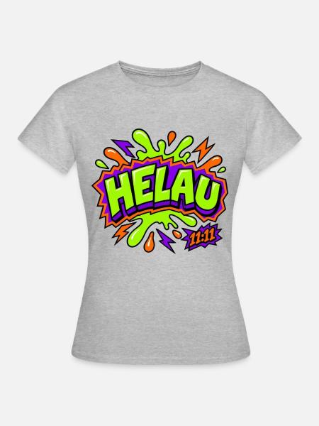 Helau 11:11 Karneval Retro T-Shirt - Frauen T-Shirt - Grau meliert