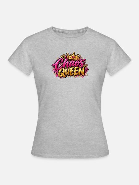 Chaos Königin Graffiti Krone - Frauen T-Shirt - Grau meliert