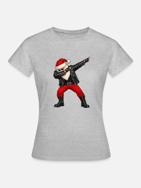 Weichnachten / Weichnachtsmann / Santa Dab - Frauen T-Shirt - Grau meliert