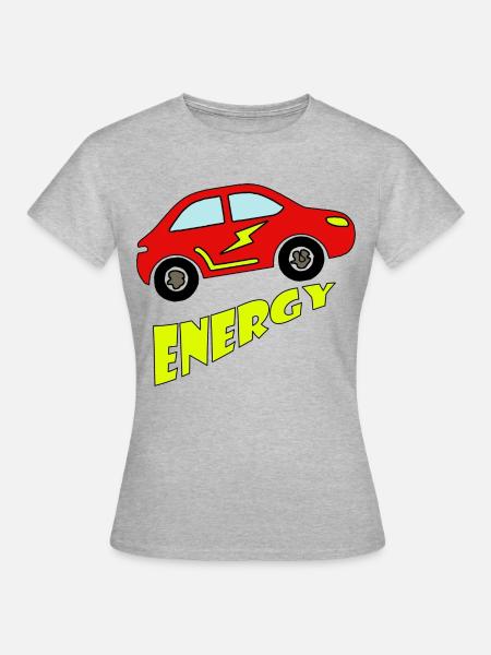 Elektroauto grüne Energie Umweltschutz Statement - Frauen T-Shirt - Grau meliert